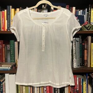 April Cornell Cream Button-Front Cotton Top